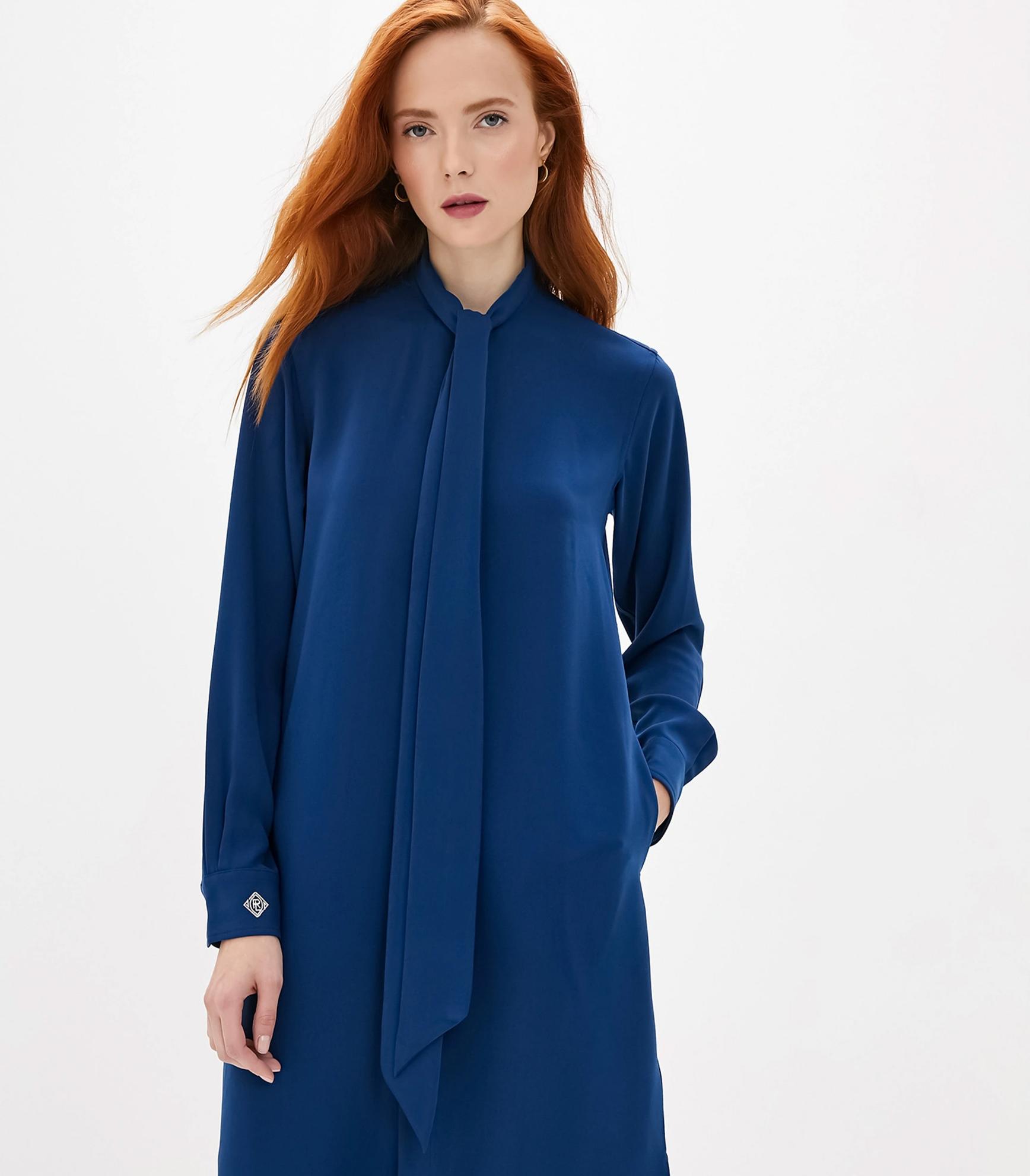 Polo ralph lauren - tie neck long sleeve shirtdress - women