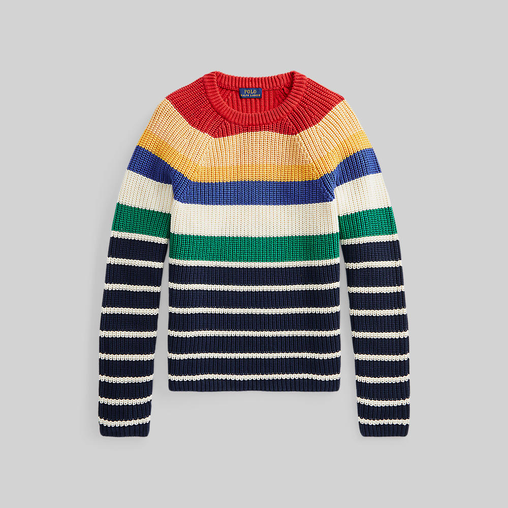 Polo ralph lauren - striped cotton crewneck sweater - women