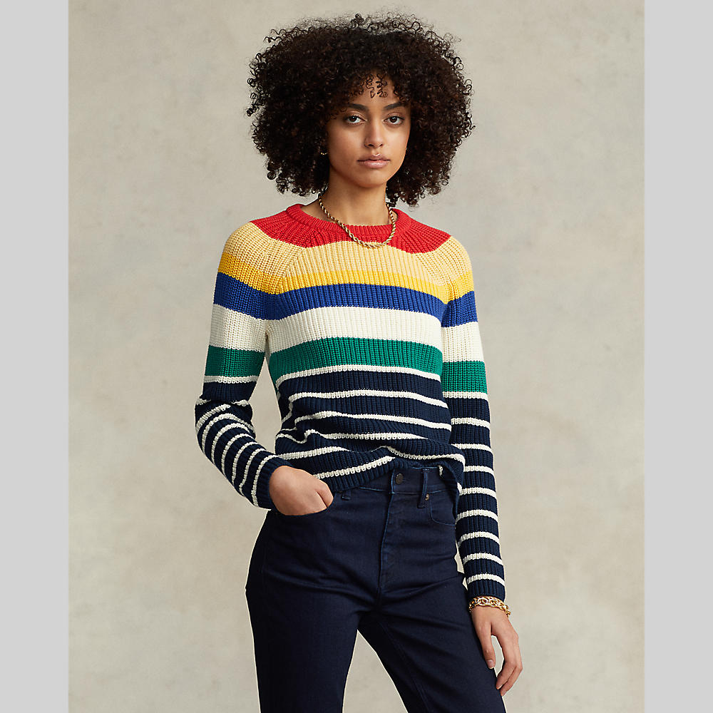 Polo ralph lauren - striped cotton crewneck sweater - women