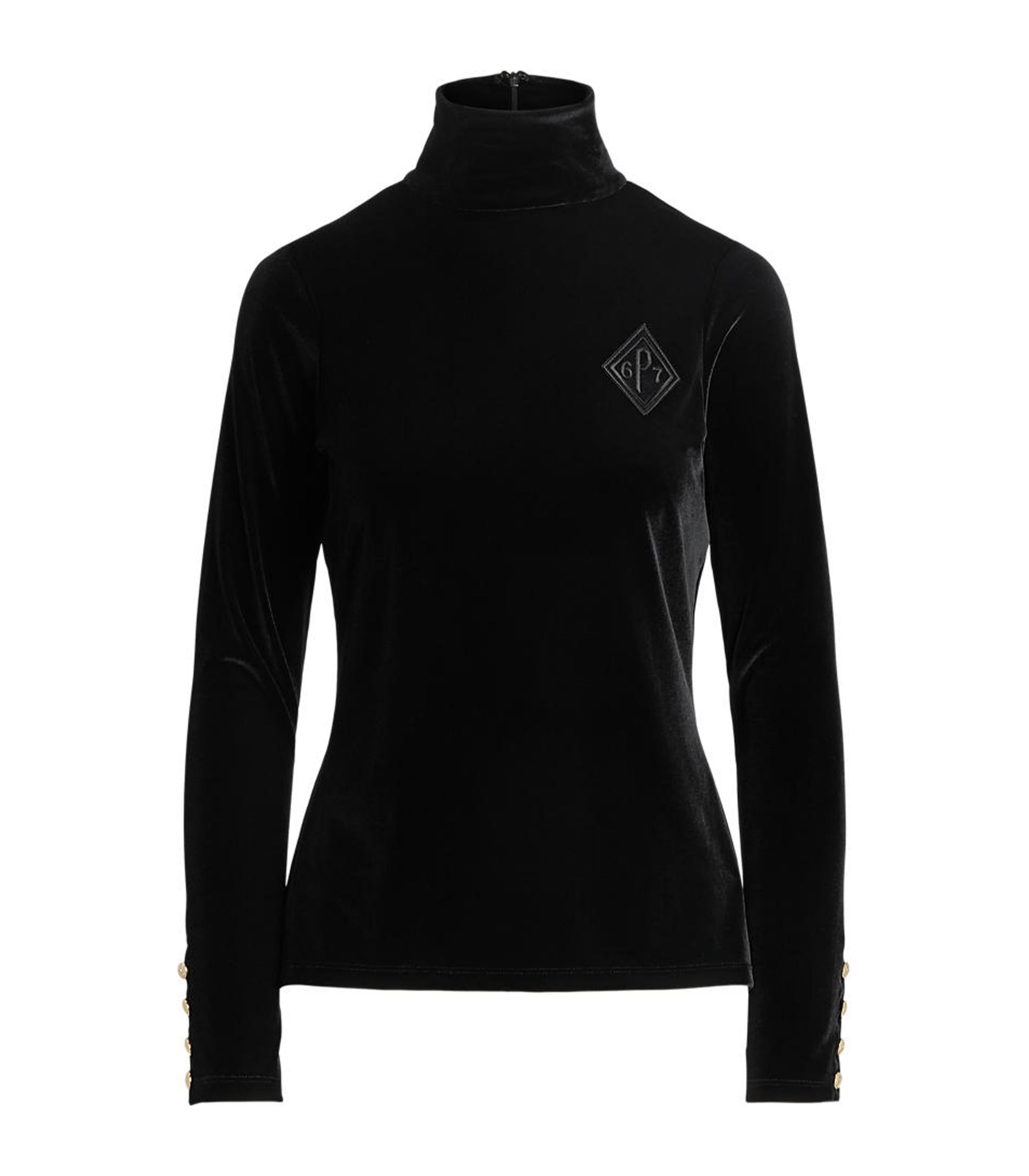 Polo ralph lauren - crest-patch stretch velvet turtleneck  - women