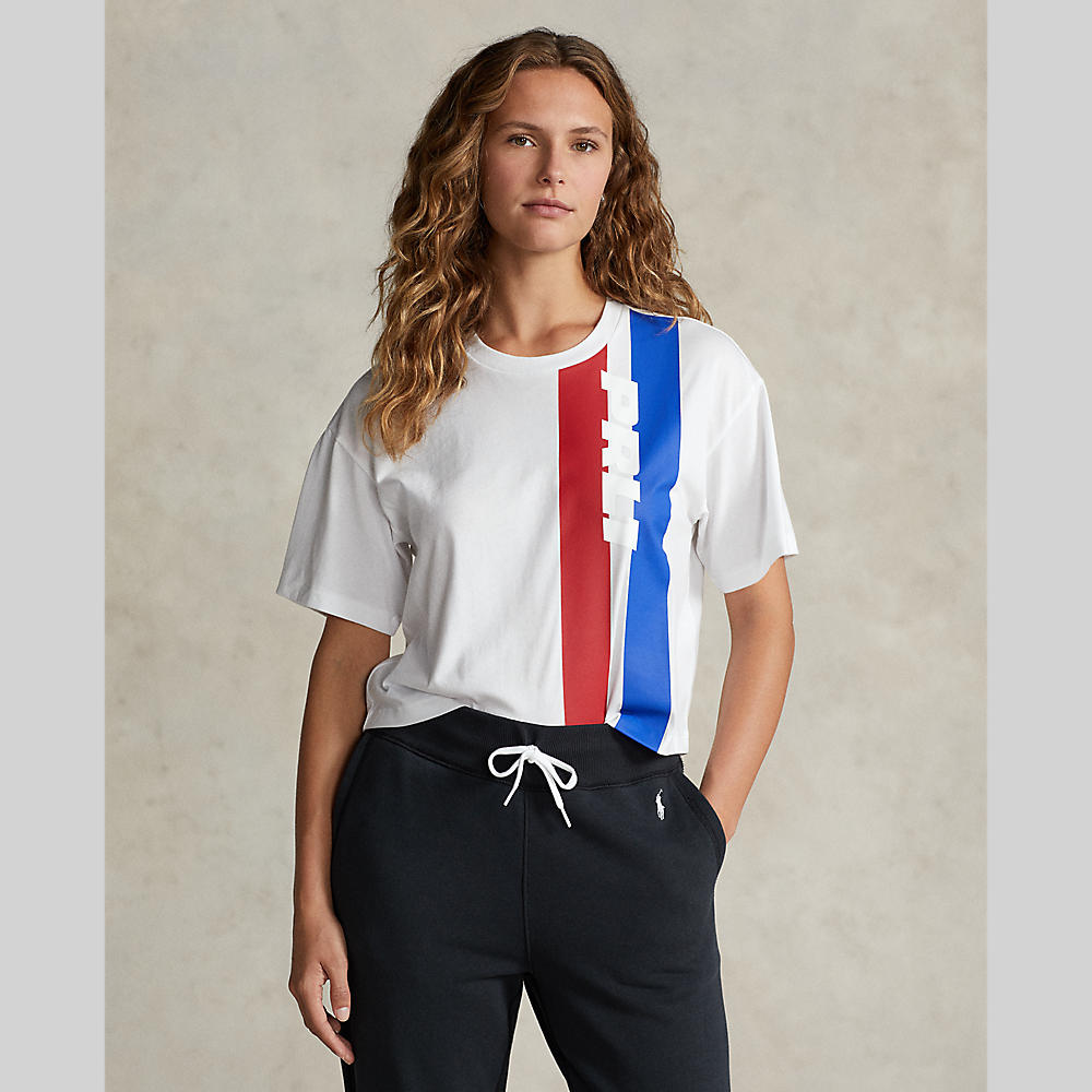 Polo ralph lauren - logo graphic cropped jersey tee - women