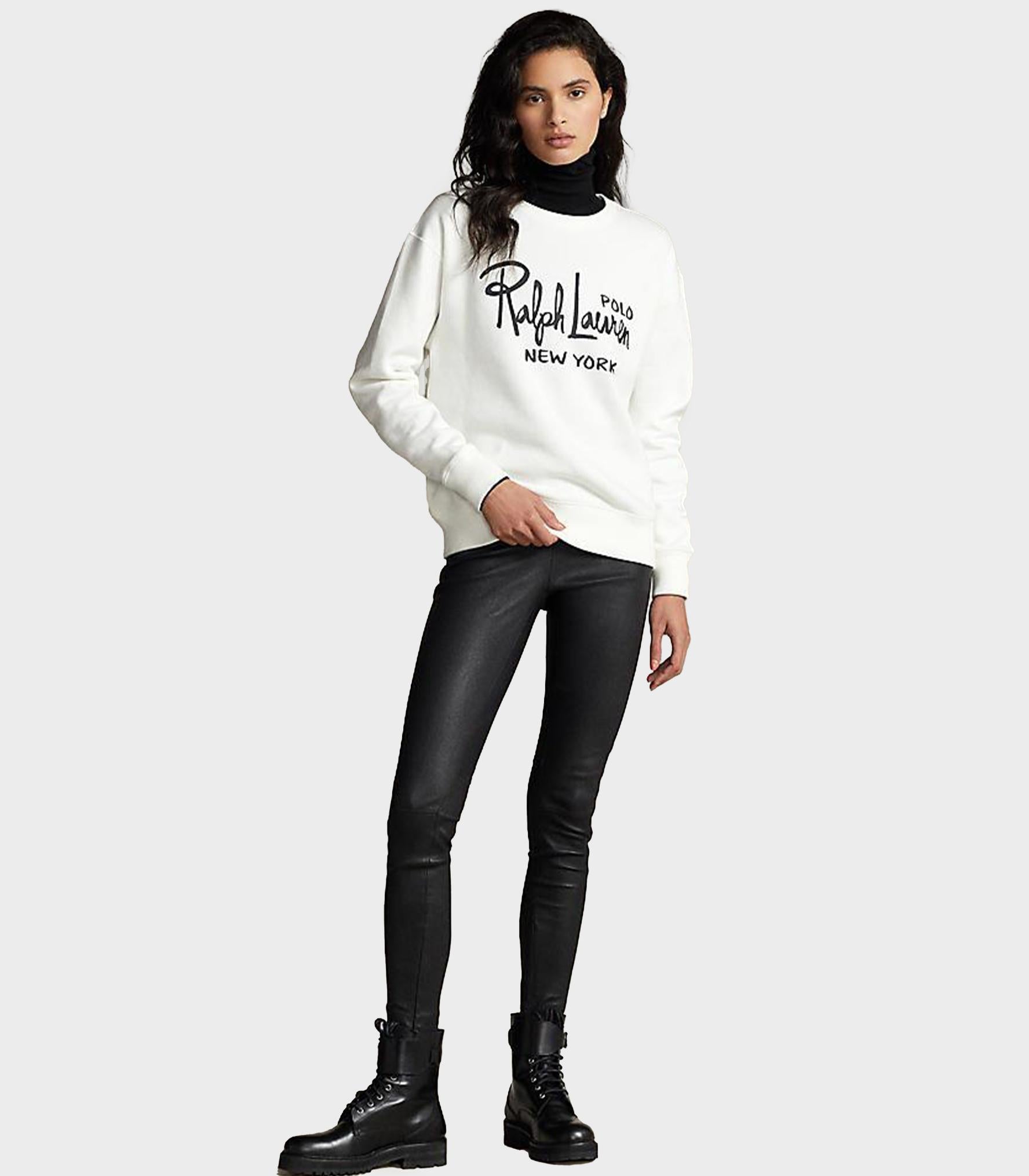 Polo ralph lauren - logo fleece crewneck sweatshirt - women