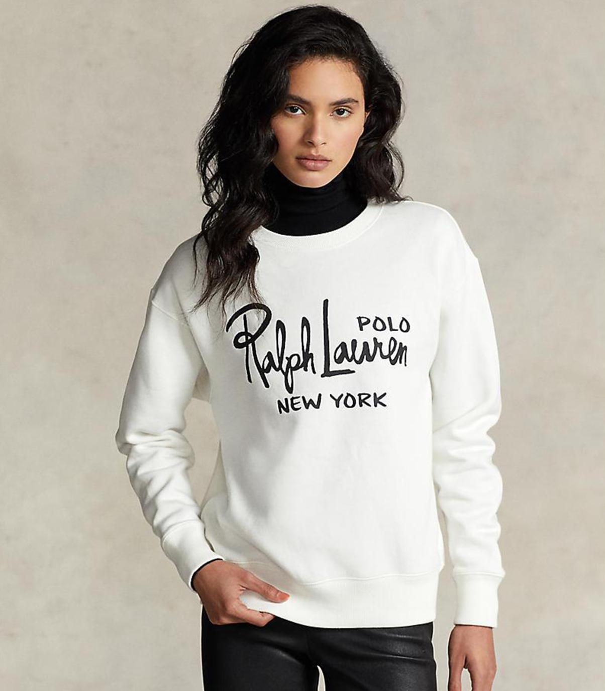 Polo ralph lauren - logo fleece crewneck sweatshirt - women