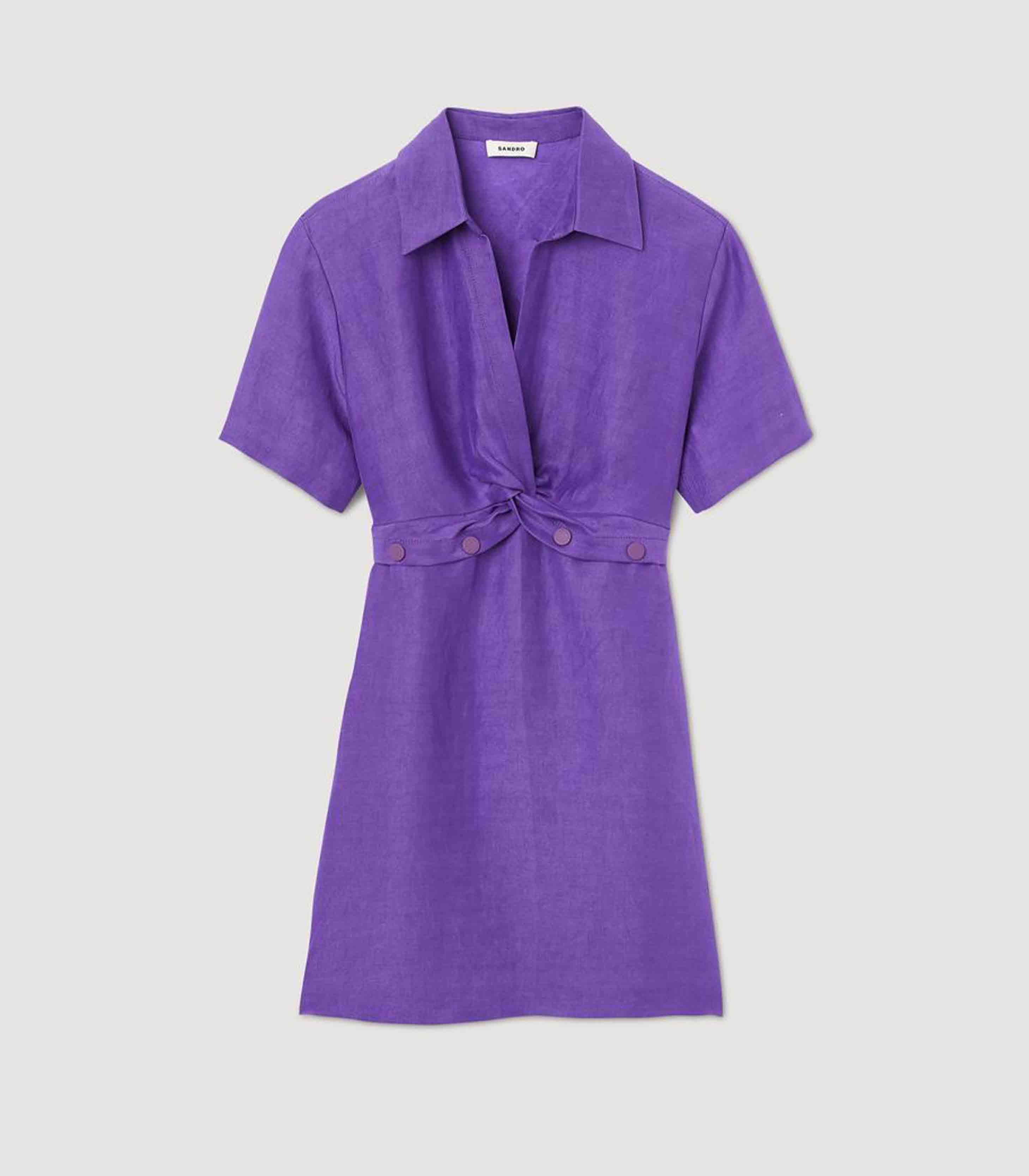 sandro purple dress SANDRO Zip Button Mini Dress | Purple
