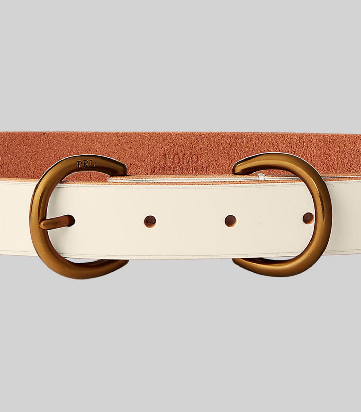 Polo ralph lauren - d-ring vachetta leather skinny belt - women