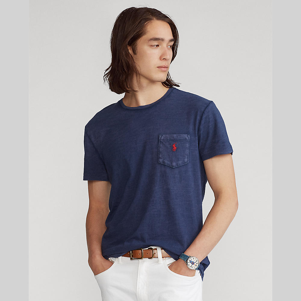 Polo ralph lauren - custom slim fit jersey pocket t-shirt - men