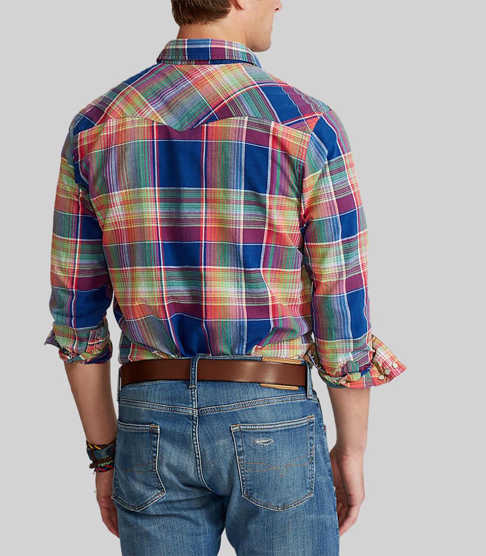 Polo ralph lauren - classic fit madras western shirt - men