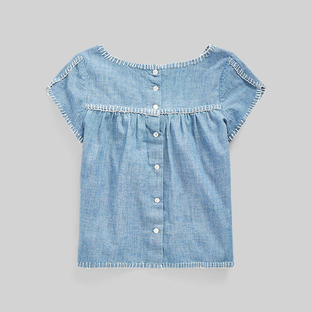 Polo ralph lauren - embroidered chambray top
 - girls