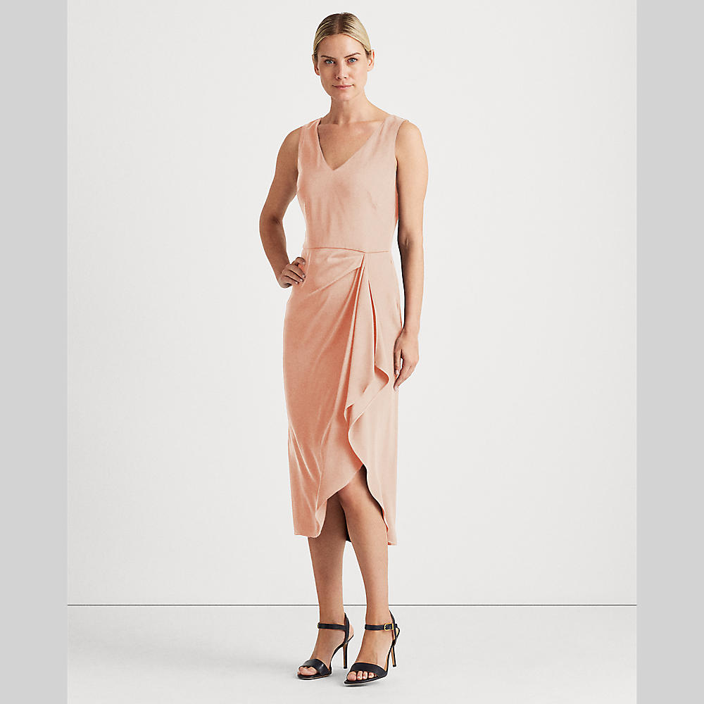 Lauren by ralph lauren - georgette v-neck dress
 - women