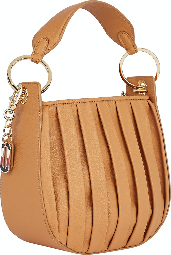 Tommy hilfiger - leather pleated bucket bag - women