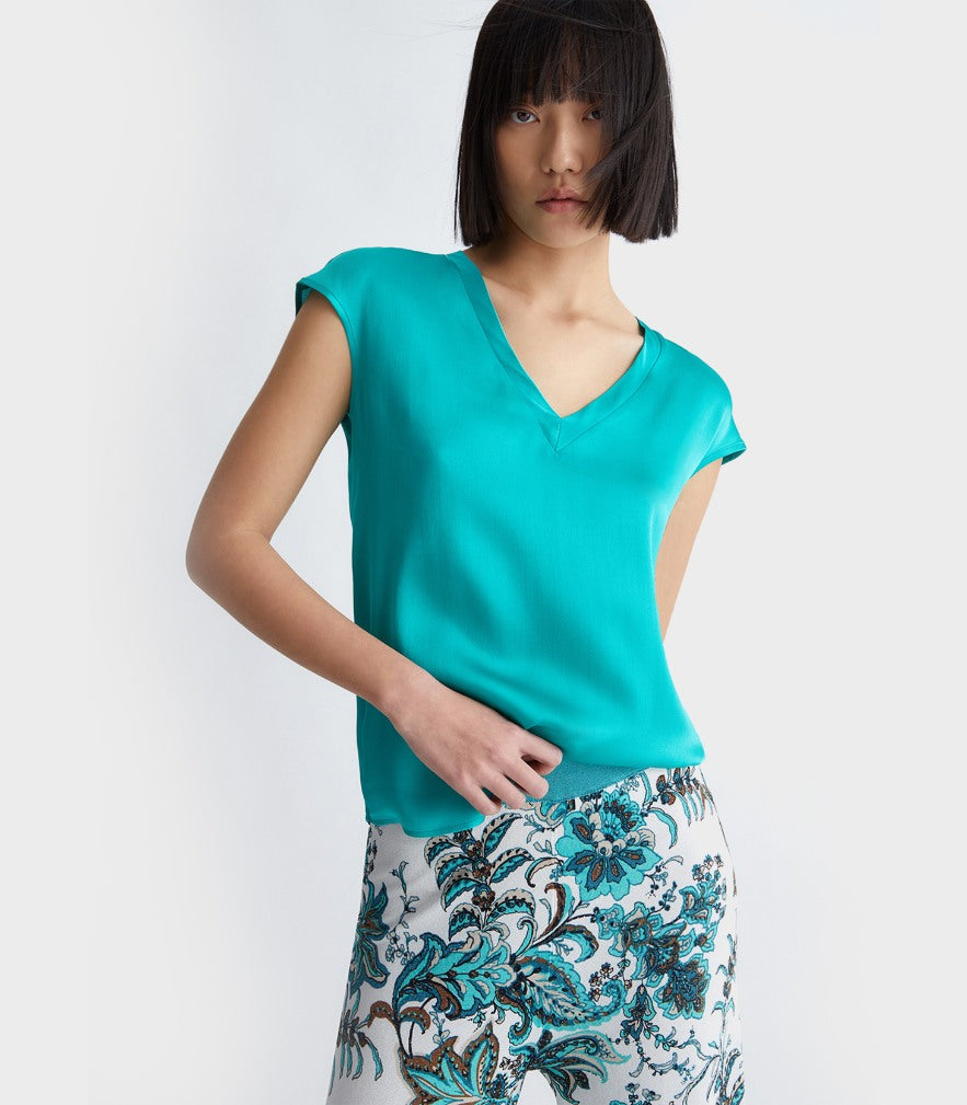 Liu jo - v-neck silk blend blouse blouse - women