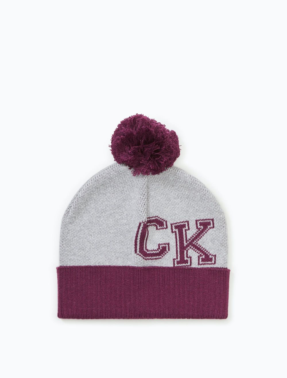 Calvin klein - folded pompom beanie - unisex