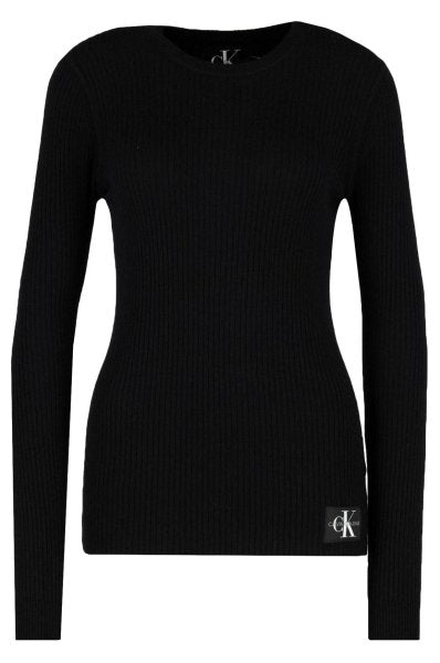 Calvin klein jeans - monogram badge rib sweater - women