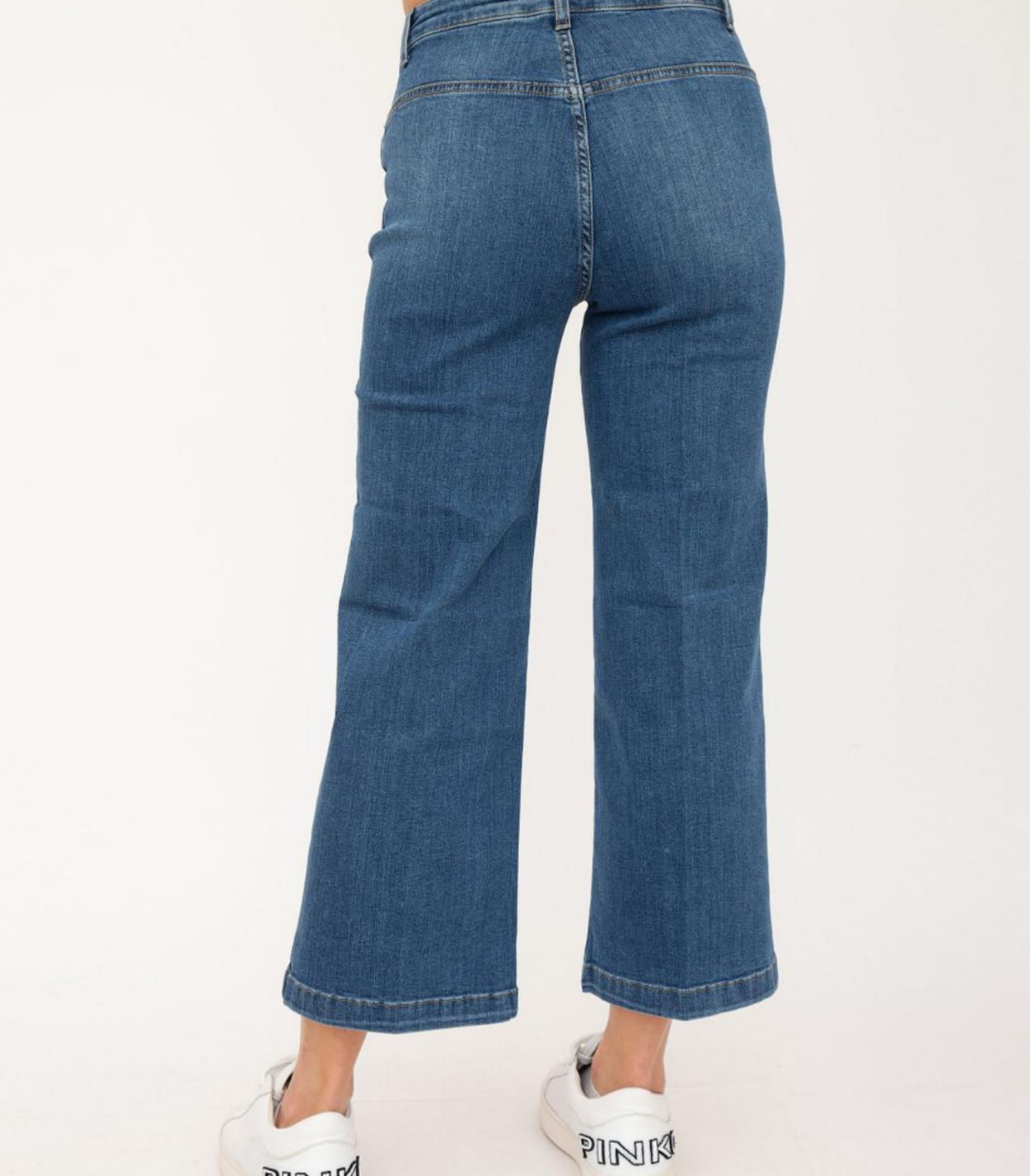 Liu jo - wide-leg jeans with a braided pocket  - women