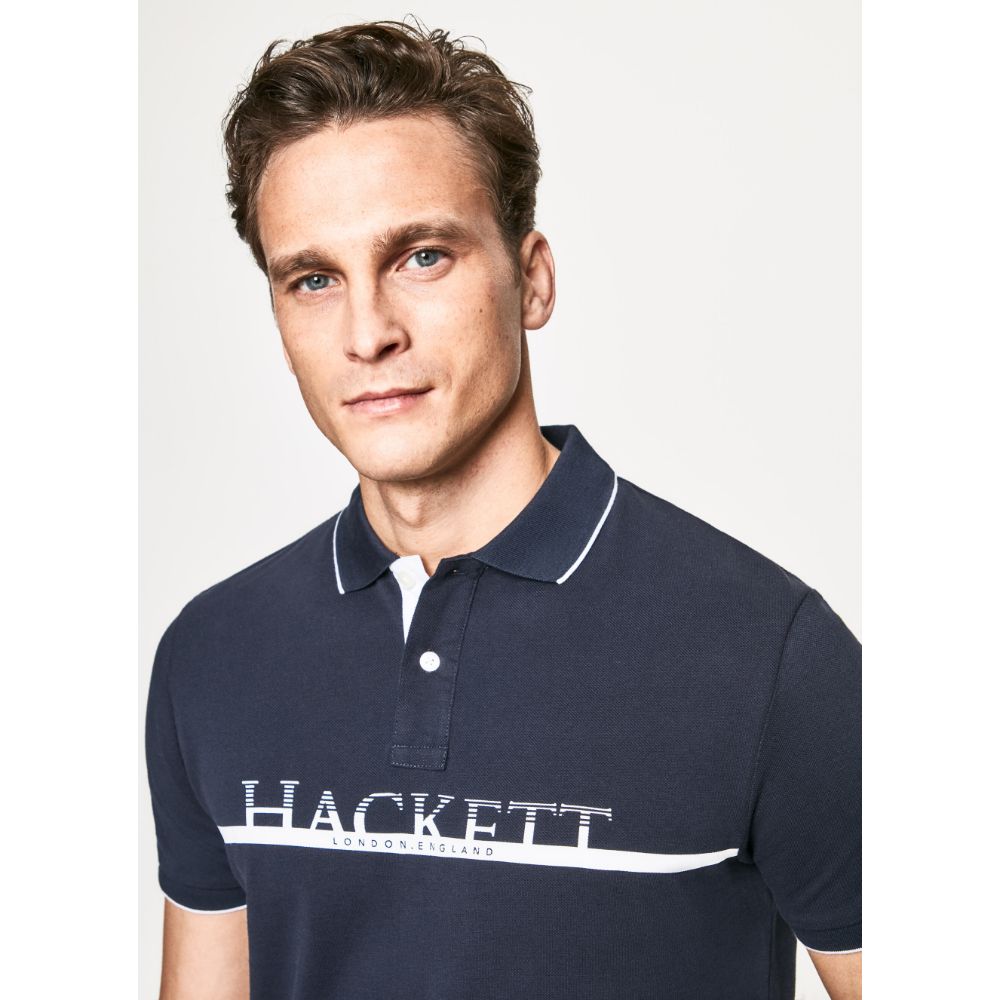pensum På kanten tryllekunstner Hackett London – graphic logo polo shirt – men – doutlet online